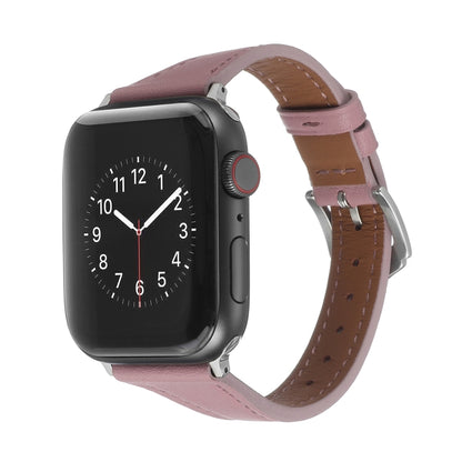 Genuine Leather Watch Band For Apple Watch Series 9&8&7 41mm / SE 3&SE 2&6&SE&5&4 40mm / 3&2&1 38mm(Pink) by bashfashion