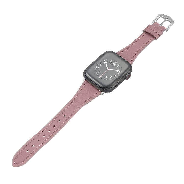 Genuine Leather Watch Band For Apple Watch Series 9&8&7 41mm / SE 3&SE 2&6&SE&5&4 40mm / 3&2&1 38mm(Pink) by bashfashion