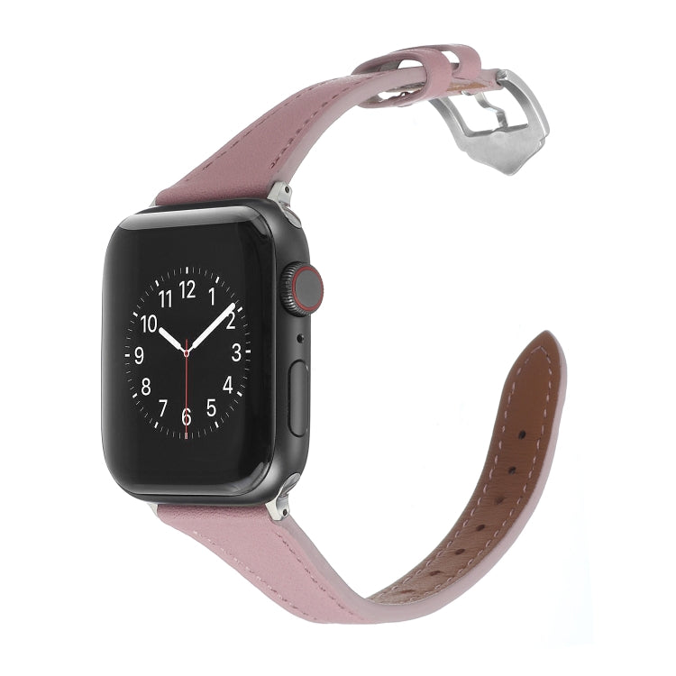 Genuine Leather Watch Band For Apple Watch Series 9&8&7 41mm / SE 3&SE 2&6&SE&5&4 40mm / 3&2&1 38mm(Pink) by bashfashion