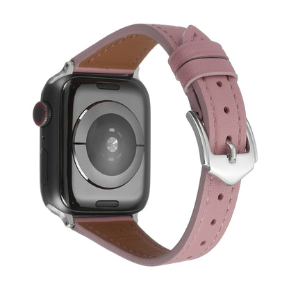 Genuine Leather Watch Band For Apple Watch Series 9&8&7 41mm / SE 3&SE 2&6&SE&5&4 40mm / 3&2&1 38mm(Pink) by bashfashion
