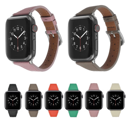 Genuine Leather Watch Band For Apple Watch Series 9&8&7 41mm / SE 3&SE 2&6&SE&5&4 40mm / 3&2&1 38mm(Pink) by bashfashion