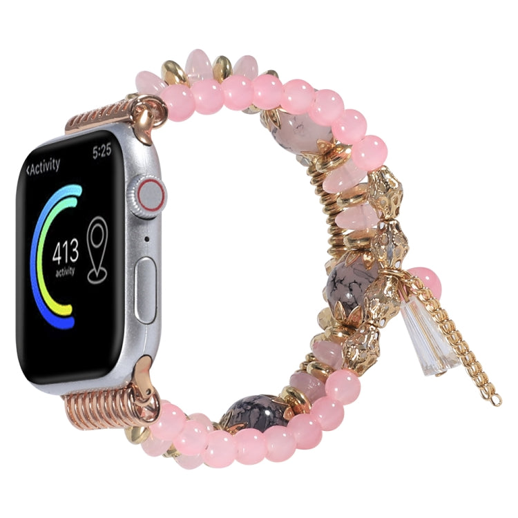 Chain Tassel Watch Band For Apple Watch Series 9&8&7 41mm / SE 3&SE 2&6&SE&5&4 40mm / 3&2&1 38mm(Pink) by bashfashion