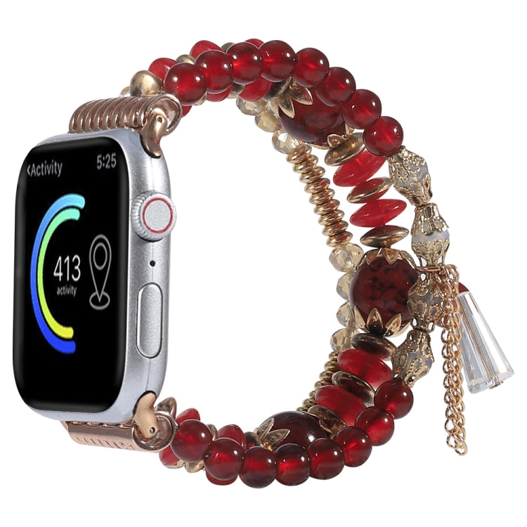 Chain Tassel Watch Band For Apple Watch Series 9&8&7 41mm / SE 3&SE 2&6&SE&5&4 40mm / 3&2&1 38mm(Red) by bashfashion
