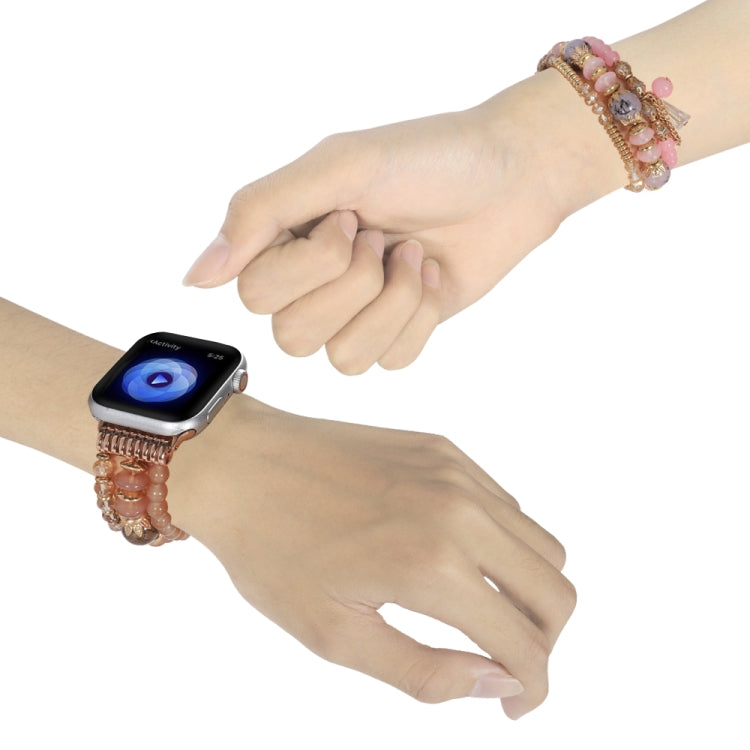 Chain Tassel Watch Band For Apple Watch Series 9&8&7 41mm / SE 3&SE 2&6&SE&5&4 40mm / 3&2&1 38mm(Light Coffee) by bashfashion