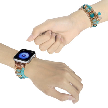 Chain Tassel Watch Band For Apple Watch Series 9&8&7 41mm / SE 3&SE 2&6&SE&5&4 40mm / 3&2&1 38mm(Lake Blue) by bashfashion