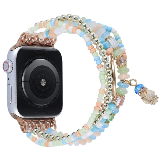 Eye Bead Chain Watch Band For Apple Watch Series 9&8&7 41mm / SE 3&SE 2&6&SE&5&4 40mm / 3&2&1 38mm(Colorful) by bashfashion