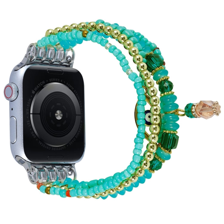 Eye Bead Chain Watch Band For Apple Watch Series 9&8&7 41mm / SE 3&SE 2&6&SE&5&4 40mm / 3&2&1 38mm(Blue) by bashfashion