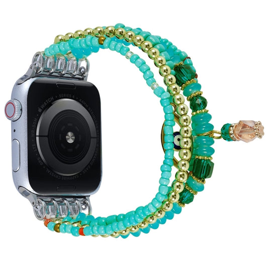 Eye Bead Chain Watch Band For Apple Watch Series 9&8&7 41mm / SE 3&SE 2&6&SE&5&4 40mm / 3&2&1 38mm(Blue) by bashfashion