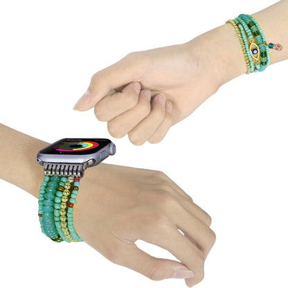 Eye Bead Chain Watch Band For Apple Watch Series 9&8&7 41mm / SE 3&SE 2&6&SE&5&4 40mm / 3&2&1 38mm(Blue) by bashfashion