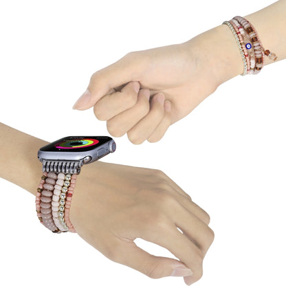 Eye Bead Chain Watch Band For Apple Watch Series 9&8&7 41mm / SE 3&SE 2&6&SE&5&4 40mm / 3&2&1 38mm(Pink) by bashfashion
