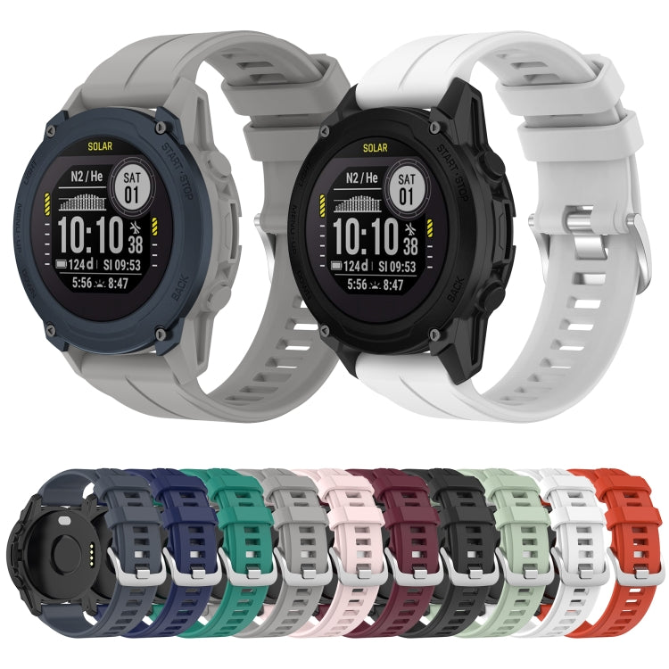 For Garmin Descent G1 / Forerunner 745/945/935 / Approach S62 Solid Color Silicone Watch Band(White) by bashfashion