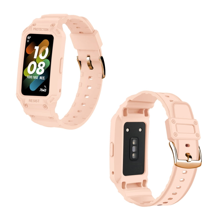 For Huawei Band 7 / 6 / Honor Band 6 Integrated TPU Watch Band(Pink) by bashfashion