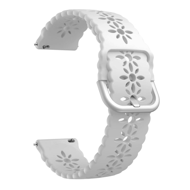 For Huawei Watch GT 3 Pro 22mm Plum Blossom Hollowed Silicone Watch Band(White) by bashfashion
