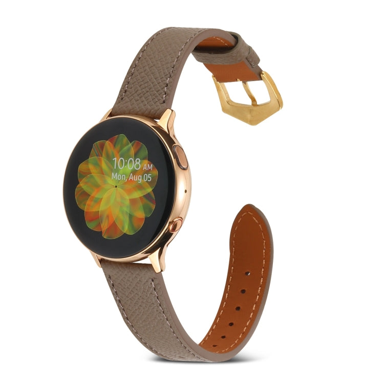 For Samsung Galaxy Watch4 20mm Genuine Leather Watch Band(Dark Brown) by bashfashion