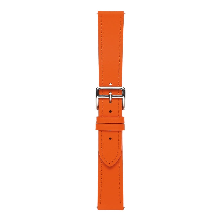 For Samsung Galaxy Watch4 20mm Plain Weave Genuine Leather Watch Band(Orange) by bashfashion