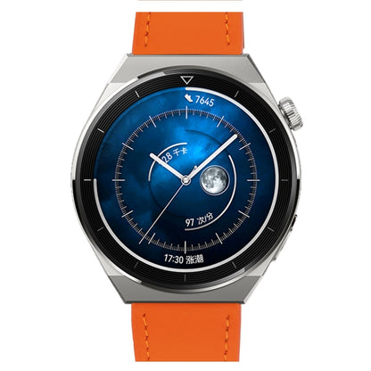 For Huawei Watch GT 3 Pro 22mm Plain Weave Genuine Leather Watch Band(Orange) by bashfashion
