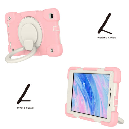 For Samsung Galaxy Tab A 8.0 2019 Silicone + PC Full Body Protection Tablet Case With Holder & Strap(Pink) by bashfashion