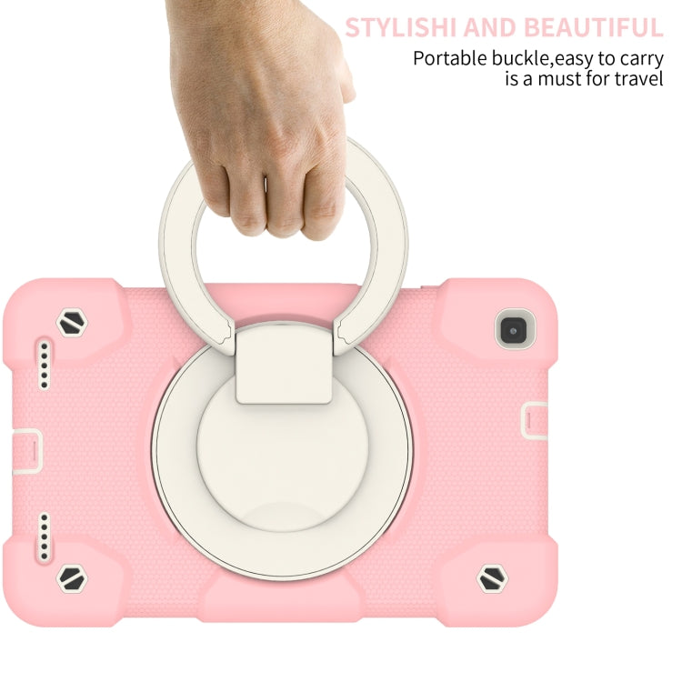 For Samsung Galaxy Tab A 8.0 2019 Silicone + PC Full Body Protection Tablet Case With Holder & Strap(Pink) by bashfashion