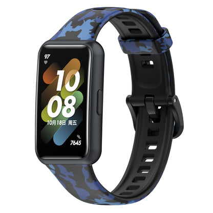 For Huawei Band 7 TPU Watch Band(Camouflage Blue) by bashfashion