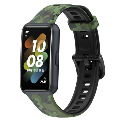 For Huawei Band 7 TPU Watch Band(Camouflage Green) by bashfashion