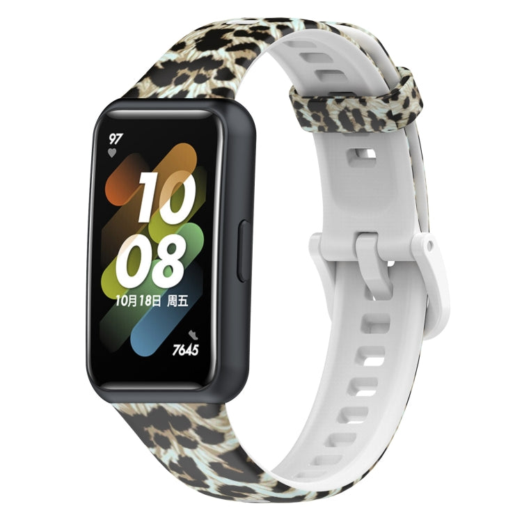 For Huawei Band 7 TPU Watch Band(Brown Leopard Print) by bashfashion