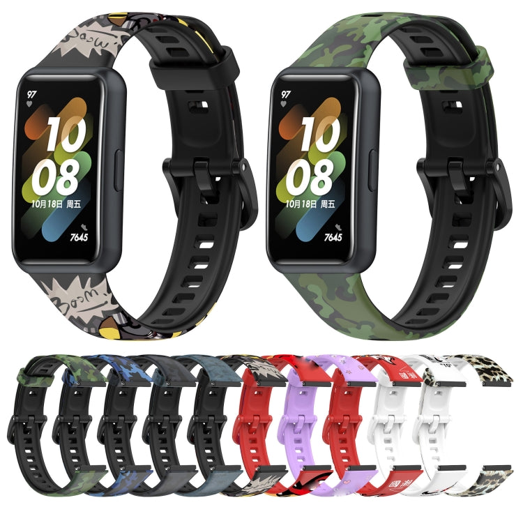 For Huawei Band 7 TPU Watch Band(Camouflage Blue) by bashfashion
