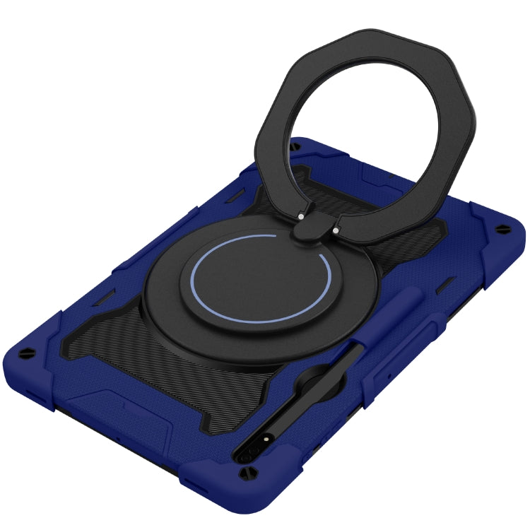 For Samsung Galaxy Tab S8 Ultra Armor Contrast Color Silicone + PC Tablet Case(Navy Blue) by bashfashion