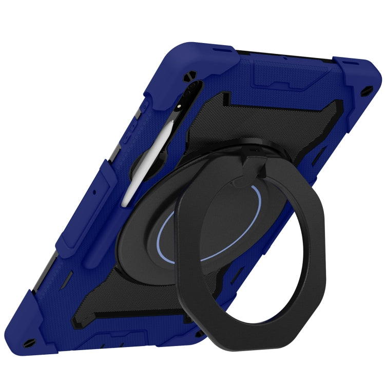 For Samsung Galaxy Tab S8 Ultra Armor Contrast Color Silicone + PC Tablet Case(Navy Blue) by bashfashion