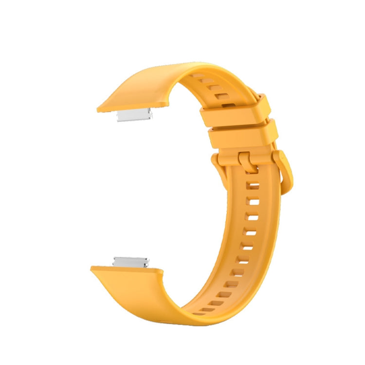 For Huawei Watch Fit 2 Solid Color Silicone Watch Band(Yellow) by bashfashion