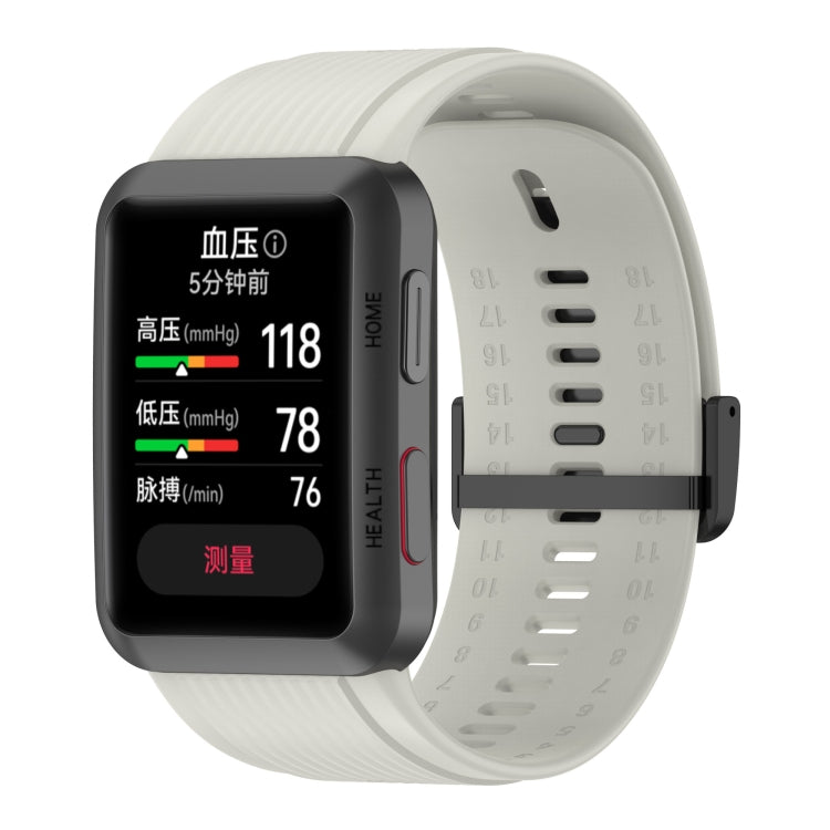 For Huawei Watch D Solid Color Silicone Watch Band with Buckle(Beige White) by bashfashion