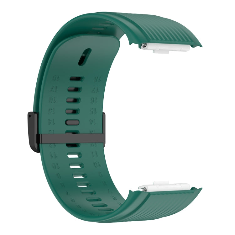 For Huawei Watch D Solid Color Silicone Watch Band with Buckle(Dark Green) by bashfashion