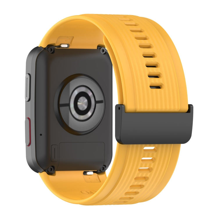 For Huawei Watch D Solid Color Silicone Watch Band with Buckle(Yellow) by bashfashion