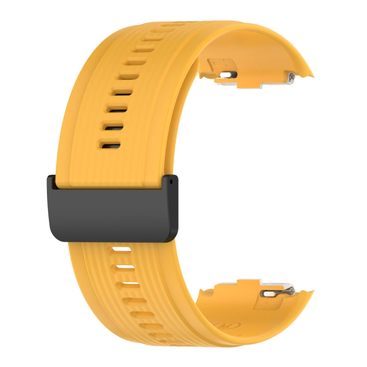 For Huawei Watch D Solid Color Silicone Watch Band with Buckle(Yellow) by bashfashion