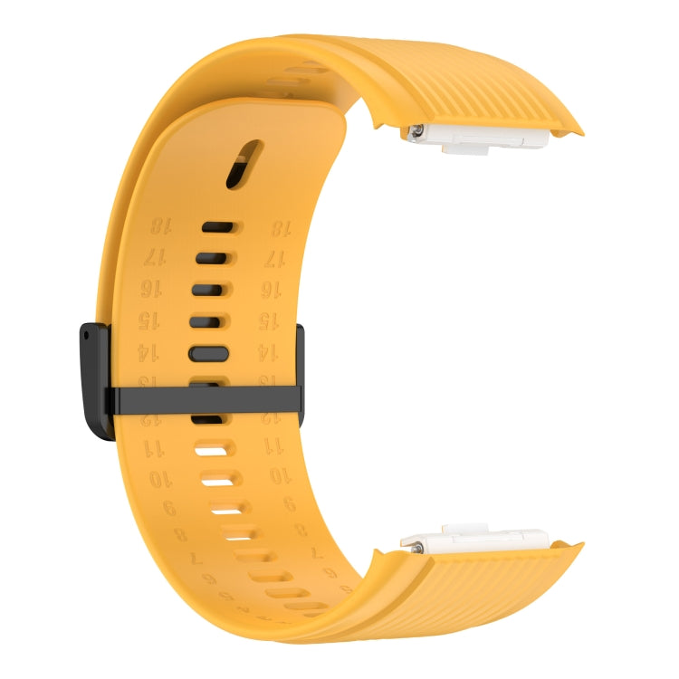 For Huawei Watch D Solid Color Silicone Watch Band with Buckle(Yellow) by bashfashion