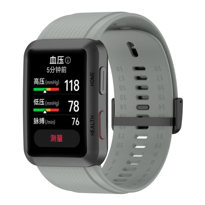 For Huawei Watch D Solid Color Silicone Watch Band with Buckle(Grey) by bashfashion