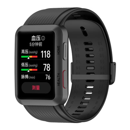 For Huawei Watch D Solid Color Silicone Watch Band with Buckle(Black) by bashfashion