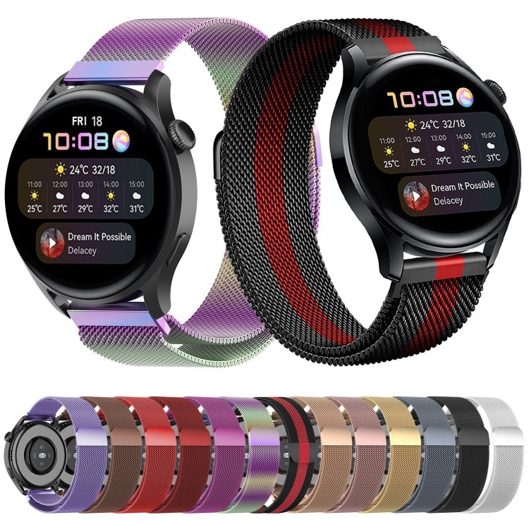 For Huawei Watch GT 3 Pro 46mm Milan Steel Watch Band(Silver) by bashfashion