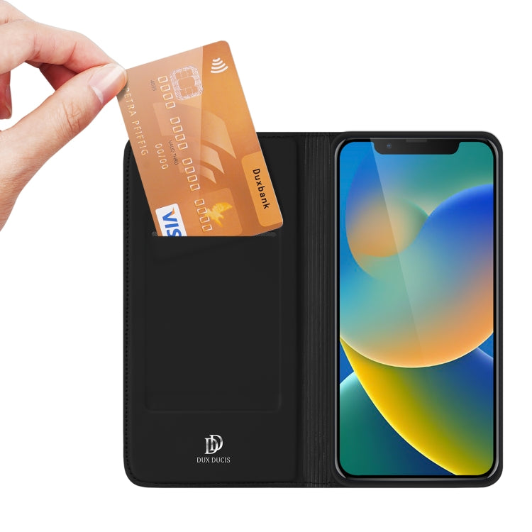 For iPhone 14/13 DUX DUCIS Skin Pro Series Shockproof Horizontal Flip Leather Phone Case (Black) by DUX DUCIS