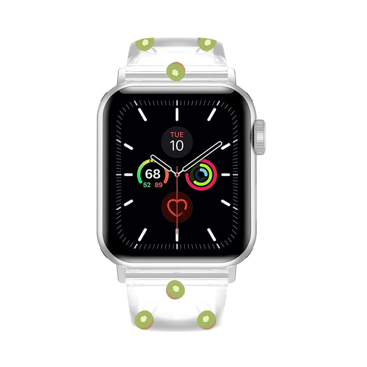 Square Buckle Transparent Watch Band For Apple Watch Series 9&8&7 41mm / SE 3&SE 2&6&SE&5&4 40mm / 3&2&1 38mm(Kiwi) by bashfashion