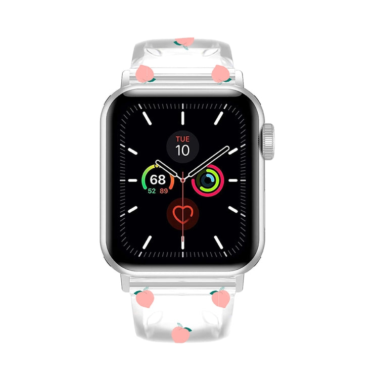 Square Buckle Transparent Watch Band For Apple Watch Ultra 49mm&Watch Ultra 2 49mm / Series 9&8&7 45mm / SE 3&SE 2&6&SE&5&4 44mm / 3&2&1 42mm(Peach) by bashfashion