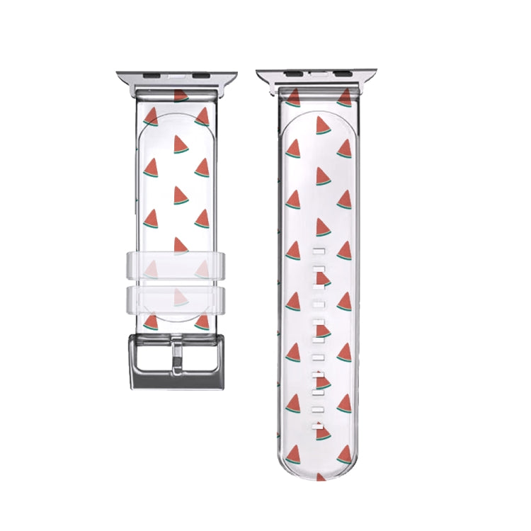 Square Buckle Transparent Watch Band For Apple Watch Ultra 49mm&Watch Ultra 2 49mm / Series 9&8&7 45mm / SE 3&SE 2&6&SE&5&4 44mm / 3&2&1 42mm(Watermelon) by bashfashion