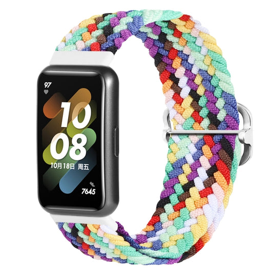For Huawei Band 7 Nylon Braided Buckle Watch Band(Colorful) by bashfashion