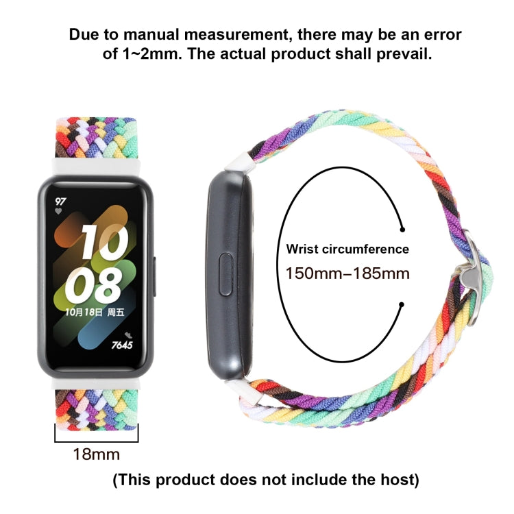For Huawei Band 7 Nylon Braided Buckle Watch Band(Colorful) by bashfashion