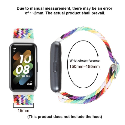 For Huawei Band 7 Nylon Braided Buckle Watch Band(Colorful) by bashfashion