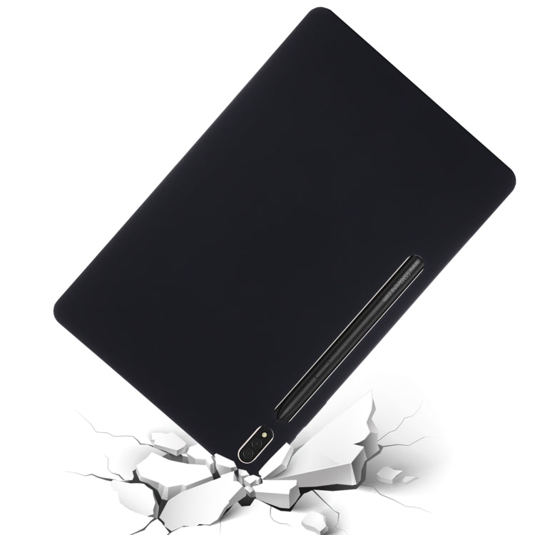 For Samsung Galaxy Tab S8+/Tab S7+/Tab S7 FE Pure Color Liquid Silicone Shockproof Full Coverage Tablet Case(Black) by bashfashion