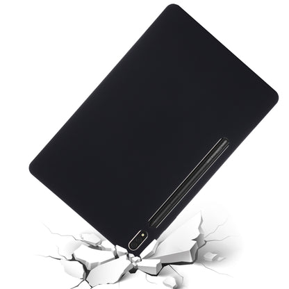 For Samsung Galaxy Tab S8+/Tab S7+/Tab S7 FE Pure Color Liquid Silicone Shockproof Full Coverage Tablet Case(Black) by bashfashion