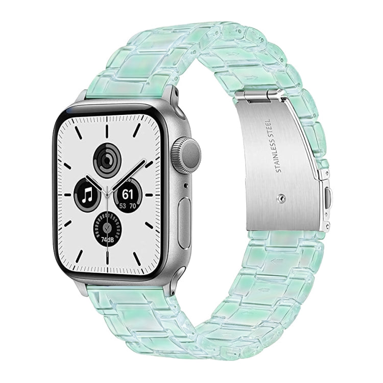 Plastic Colorful Three-Bead Watch Band For Apple Watch Series 9&8&7 41mm / SE 3&SE 2&6&SE&5&4 40mm / 3&2&1 38mm(Gradient Green) by bashfashion