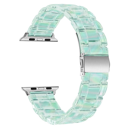 Plastic Colorful Three-Bead Watch Band For Apple Watch Series 9&8&7 41mm / SE 3&SE 2&6&SE&5&4 40mm / 3&2&1 38mm(Gradient Green) by bashfashion
