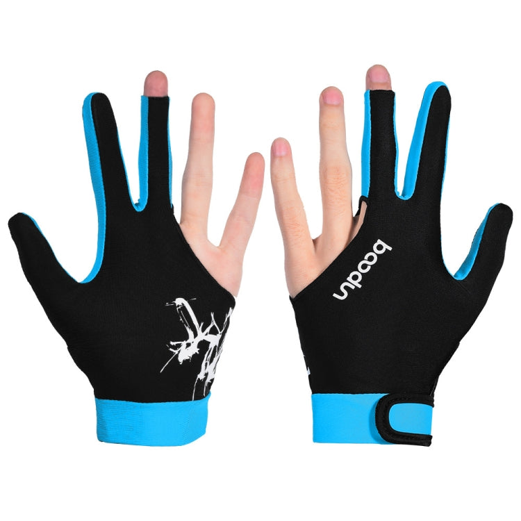 BOODUN M050912 Thin Breathable Men and Women Billiards Three Finger Single Gloves, Size:M(Sky Blue) by BOODUN