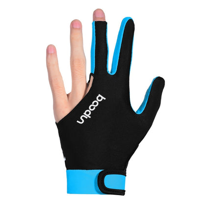 BOODUN M050912 Thin Breathable Men and Women Billiards Three Finger Single Gloves, Size:M(Sky Blue) by BOODUN